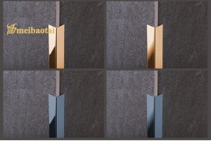 Stainless Steel Corner Trim PVD Black Rose Golden Color Coating Decorative SS Trim Stainless Steel Trim Moulding