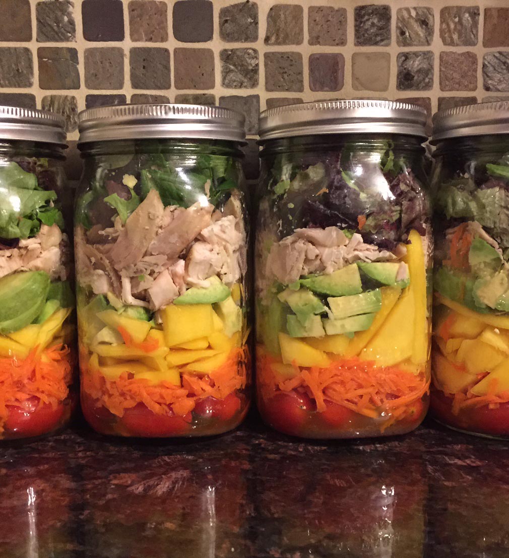 Chicken Mango Salad In A Mason Jar