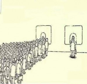 Create meme: the queue of people, turn, turn caricature