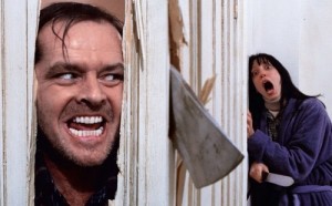 Create meme: the shining movie meme, meme from the movie the shining, man is pounding on the door with an axe