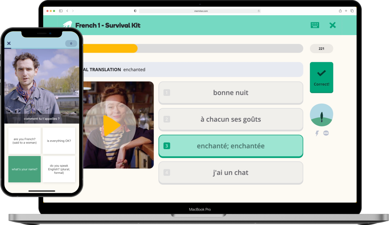 Memrise App in 2 devices