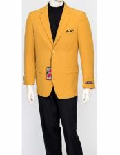   Mens  Classic Fit Mustard Gold 2 Button Jacket