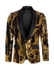   Mens Gold ~ Black high fashion sequin blazer