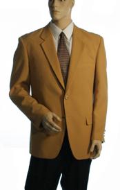  Single Breasted Available in Two Buttons Style Jacket Solid Gold Cheap Priced