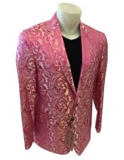  Mens Fuchsia 65%Rayon 35%Dacron Peak Lapel Blazer