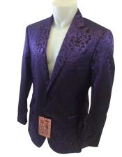  Mens Fuchsia 65%Rayon 35%Dacron Peak Lapel Blazer