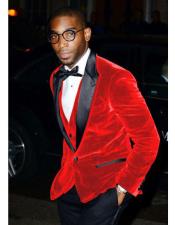  Red Velvet Tuxedo Velour Mens blazer Jacket For Men