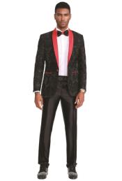  Mens Big and Tall Blazer - Big and Tall Red - Black