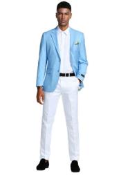  Mens Big and Tall Blazer - Big and Tall Sky Blue Sport