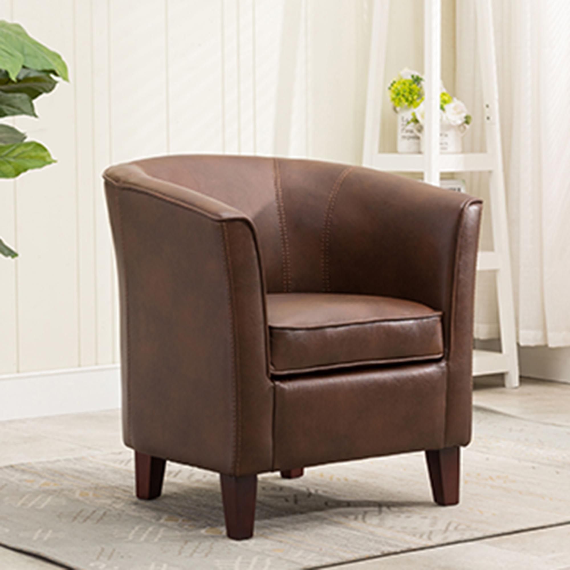 shirley tub chair faux leather tan