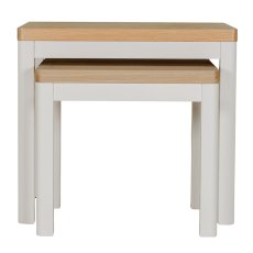 Freya Nest Of Tables White & Oak (Set of 2)