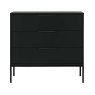 Adam 3 Drawer Chest of Drawers Black