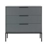 Adam 3 Drawer Chest of Drawers Steel Grey