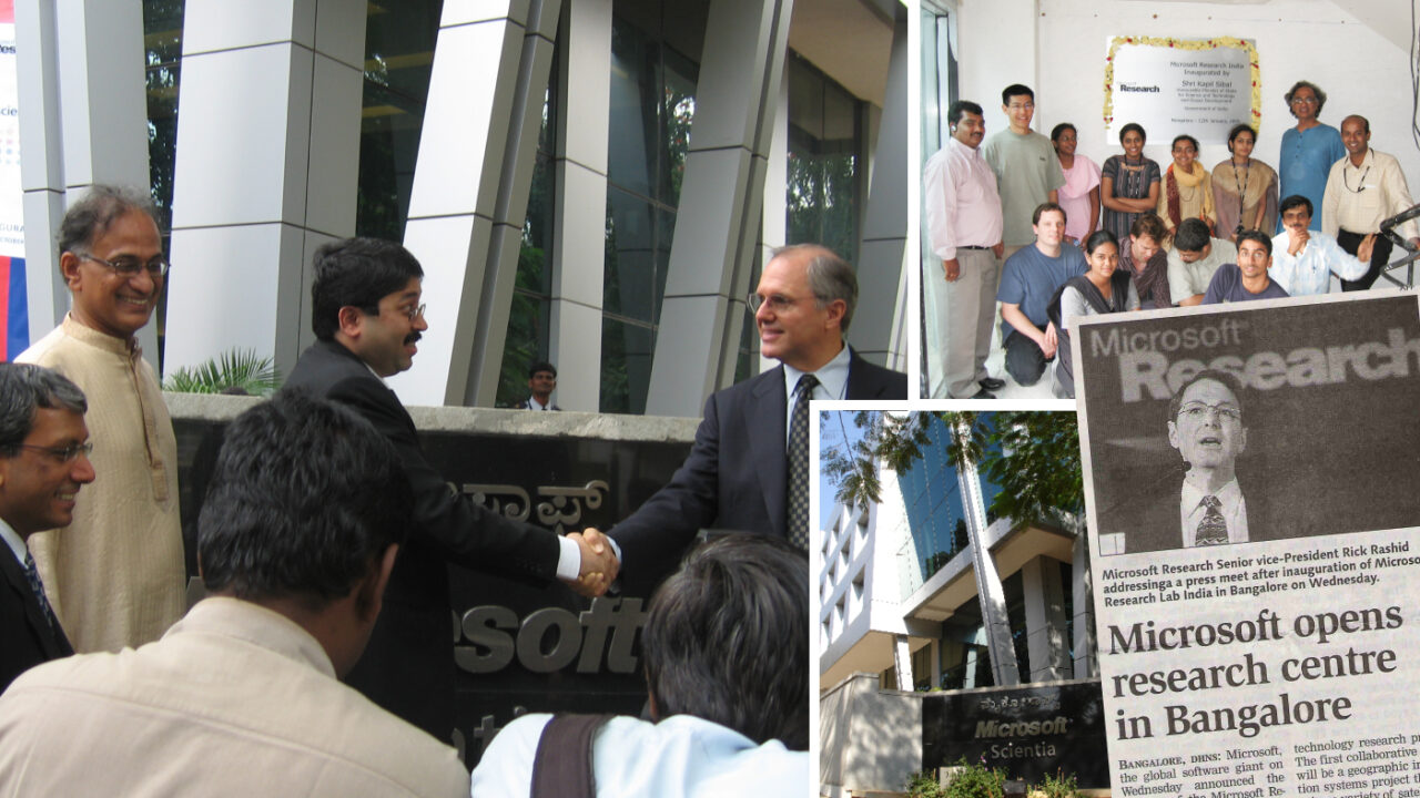 photo of the launch of Microsoft Research India lab in Bangalore