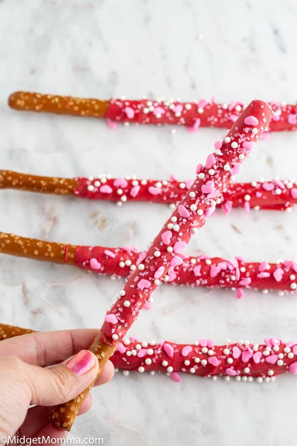 Chocolate Covered Valentine Pretzels