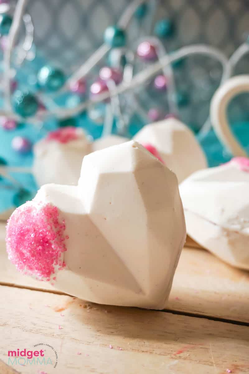 Heart Shaped Strawberry White Hot Chocolate Bombs