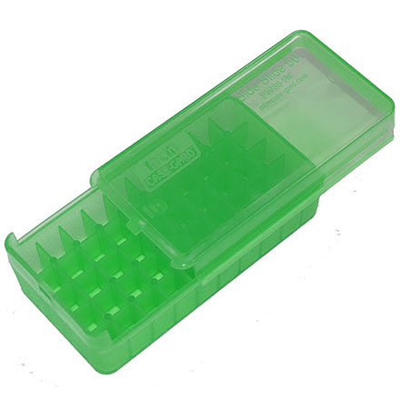 9mm/380 ACP Pistol Side Slide 50 Round Ammo Box Clear Green