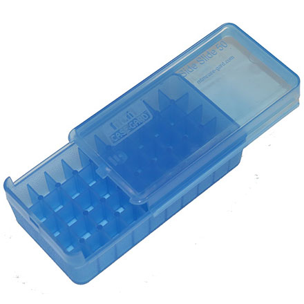 45 ACP Pistol Side Slide 50 Round Ammo Box Clear Blue