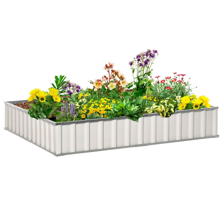 Galvanized Metal Outdoor Raised Garden Bed Large Steel Metal Planter Kit Box for 