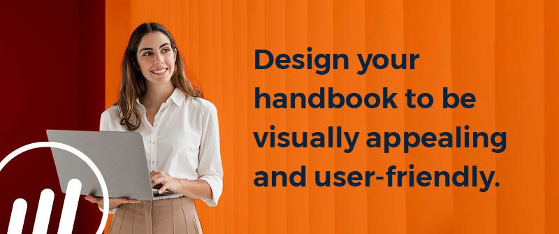 a graphic that talks about how to design employee handbooks for small business 