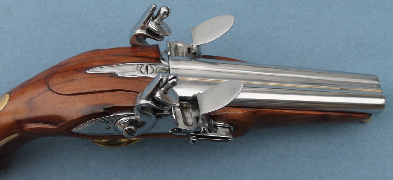 Double Barrel Flintlock Pistol