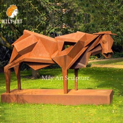 corten steel garden sculpture mily sculpture