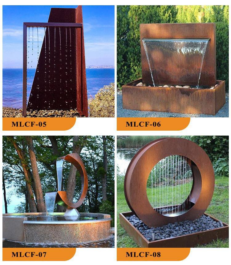 2.2.corten steel fountains mily sculpture