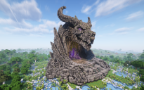 Minecraft Dragon Head Nether Portal V06 Statue