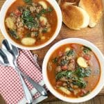 2 bowls of Italian Gnocchi Soup.