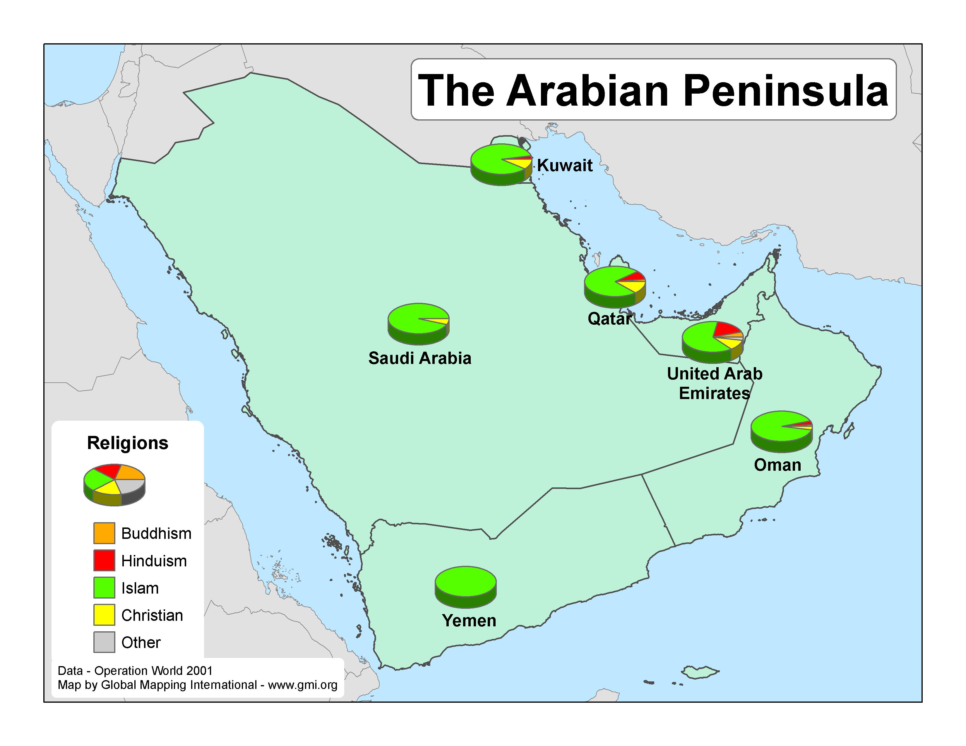 Map of the Arabian Peninsula