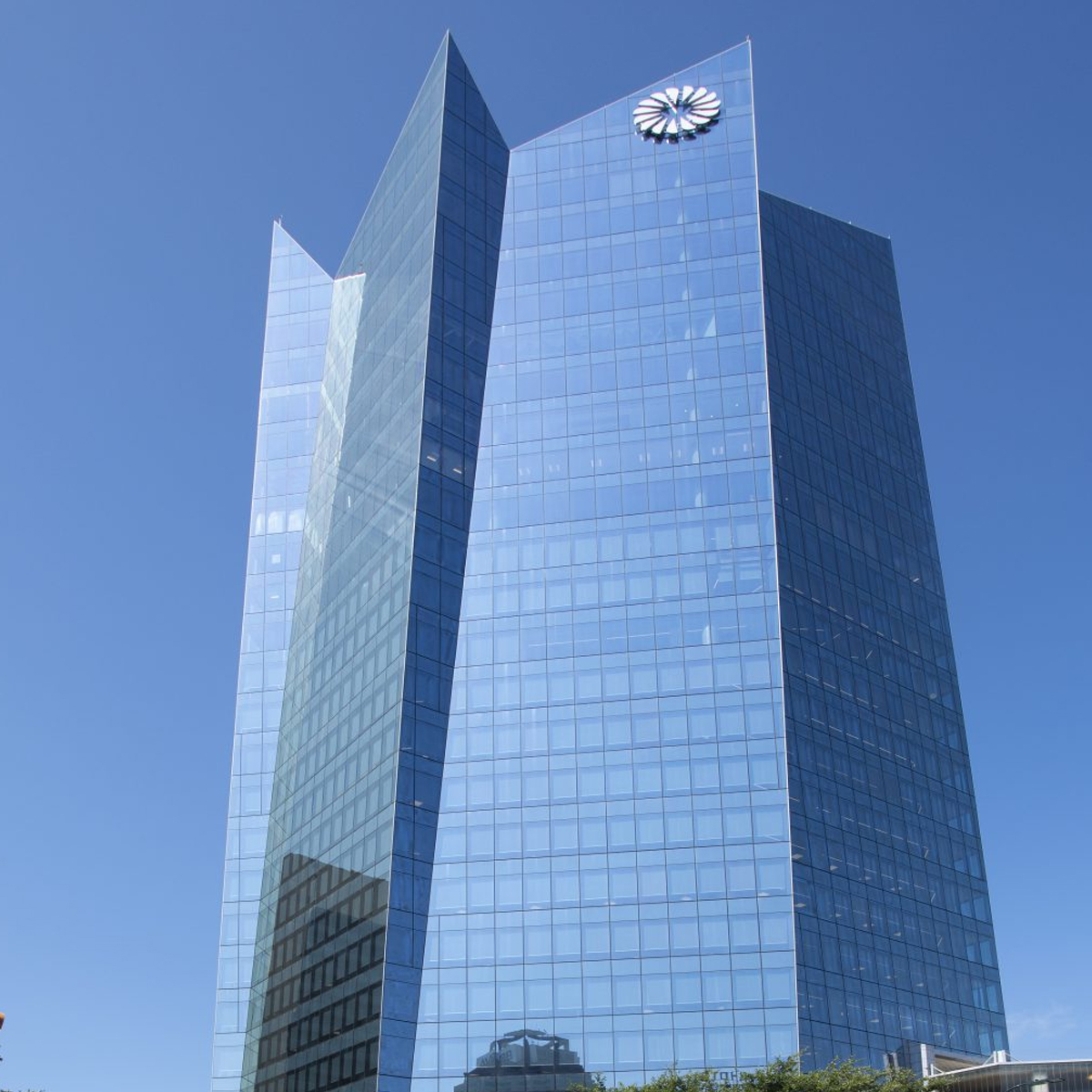 Exterior view of Frost Tower in San Antonio, Texas.