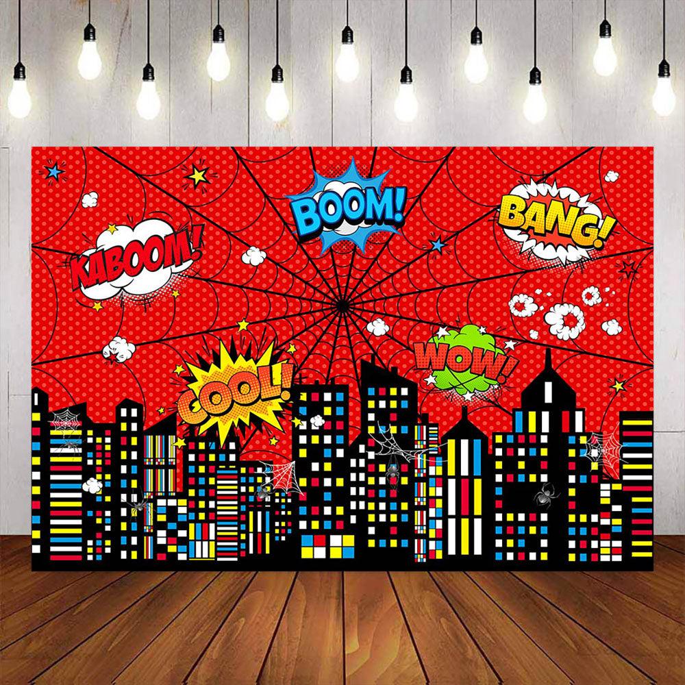 Mocsicka City Night Boom Happy Birthday Backdrop – Mocsicka Party