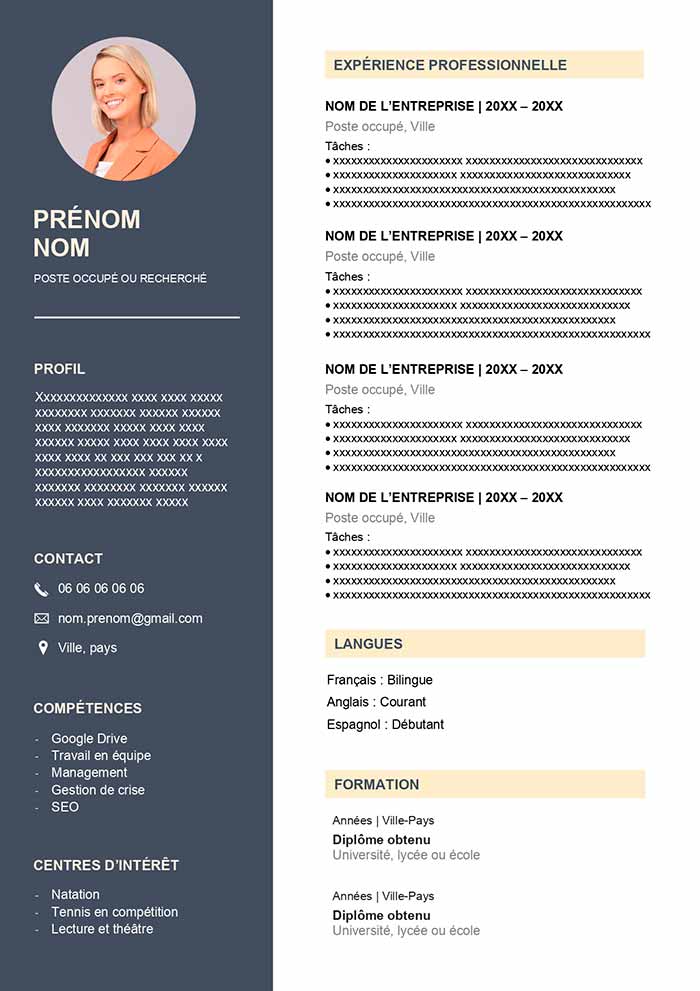 Template Cv Word Gratuit