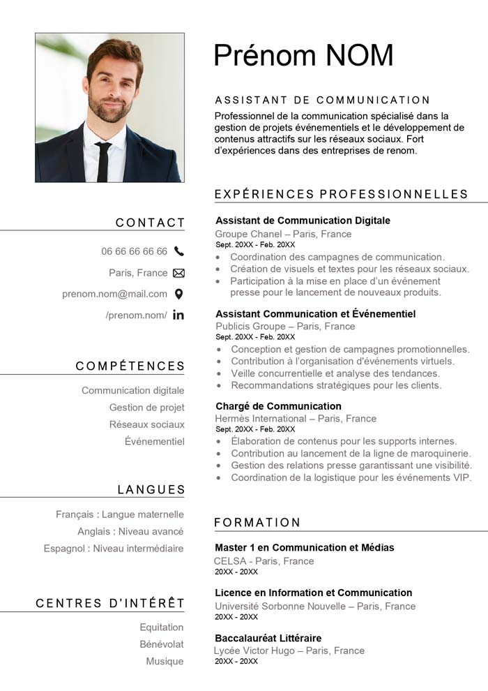 exemplaire de cv Exemple de cv simple à télécharger gratuit