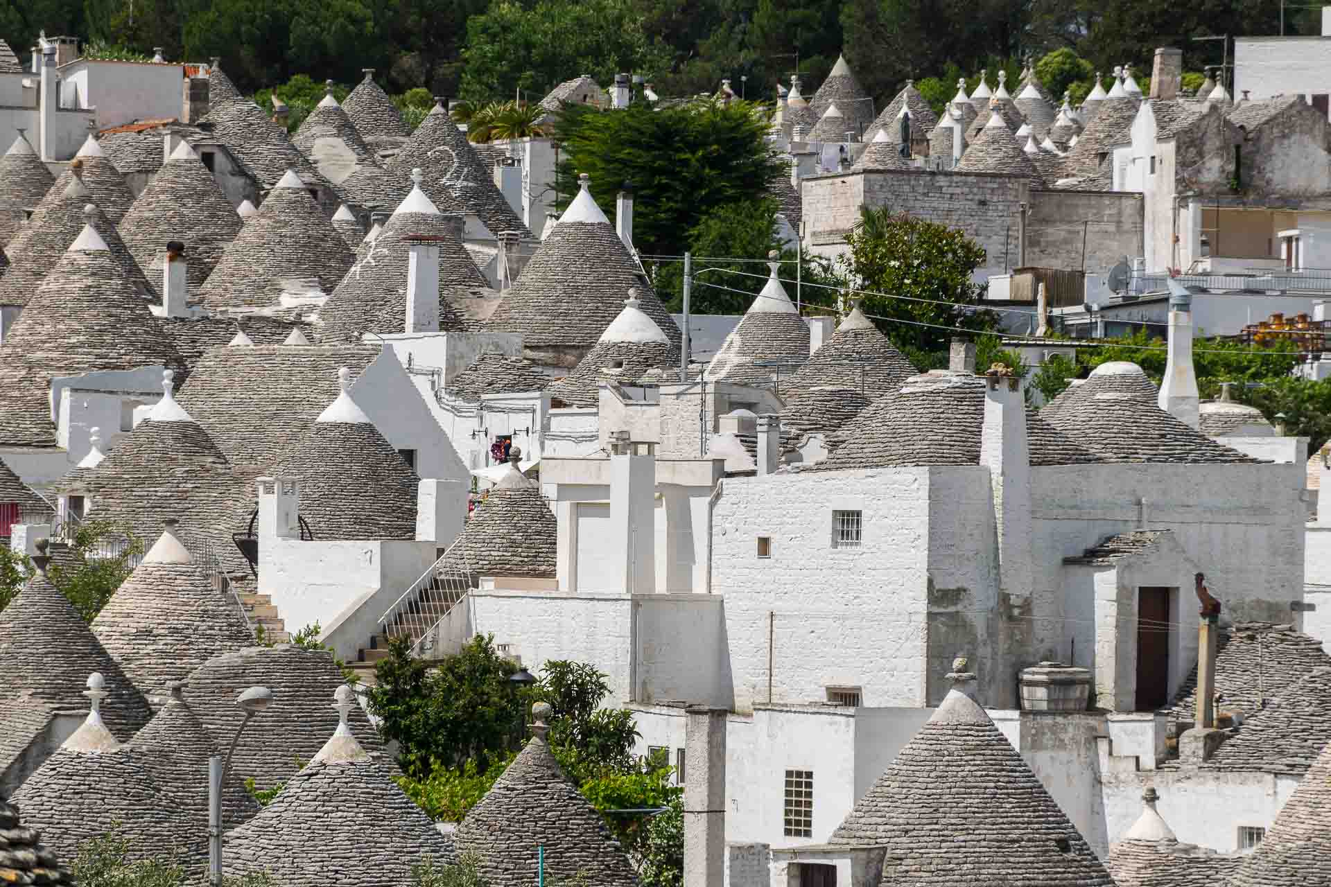 Many rock roofs of the Trulli houses