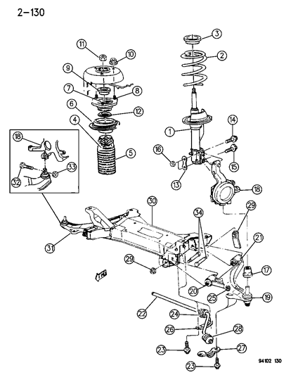 Suspension - Front - 1994 Chrysler LeBaron GTC