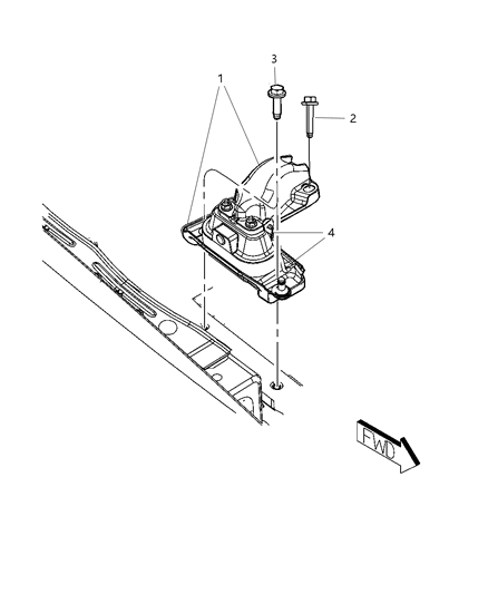 2010 Chrysler Town & Country Support-Engine Mount Diagram for 4880492AA