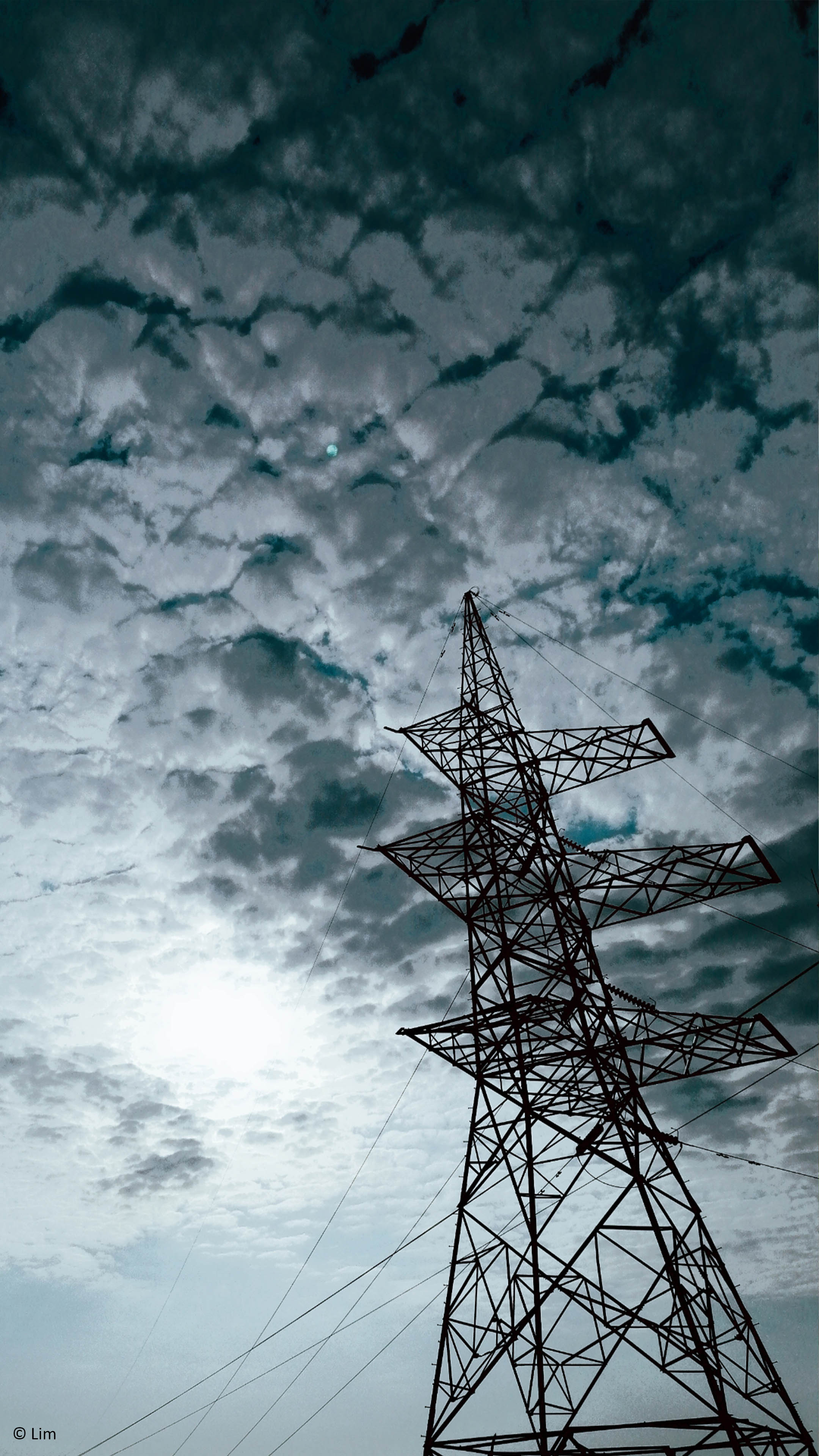 Electric Tower Sun Clouds 4K Ultra HD Mobile Wallpaper