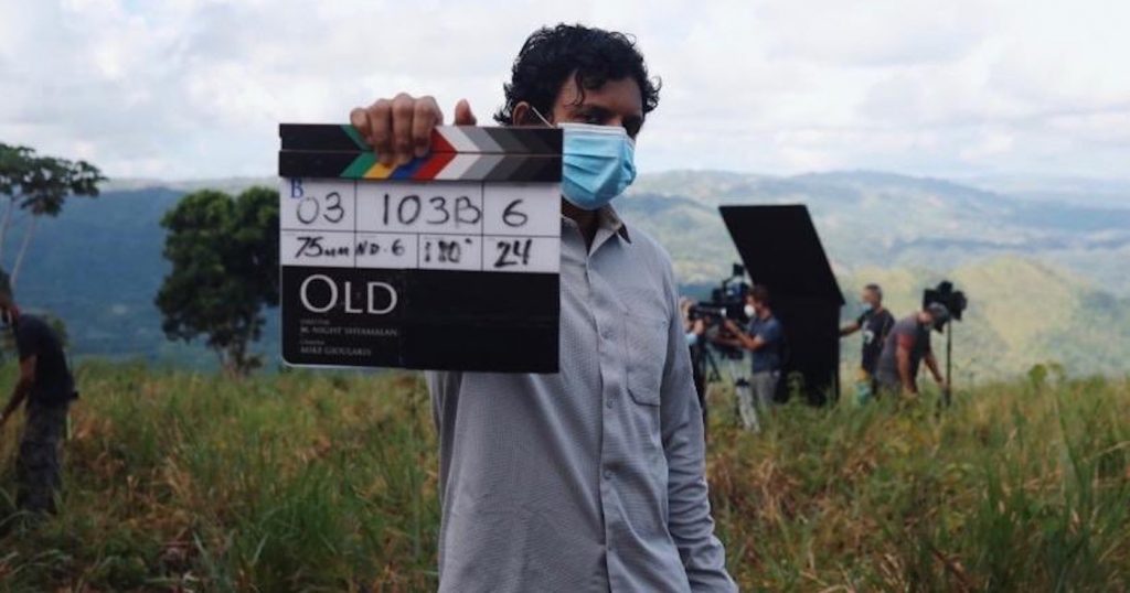 M. Night Shyamalan on the set of his new film 