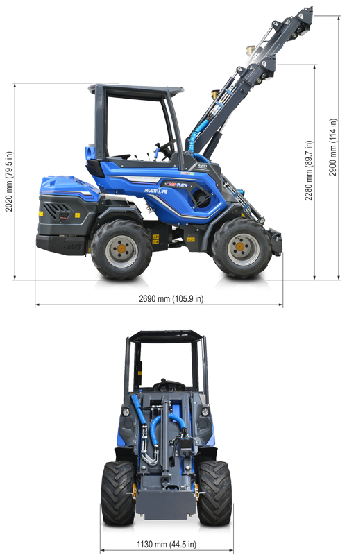 Multione 7.2K Mini Articulated Loader Lift Height