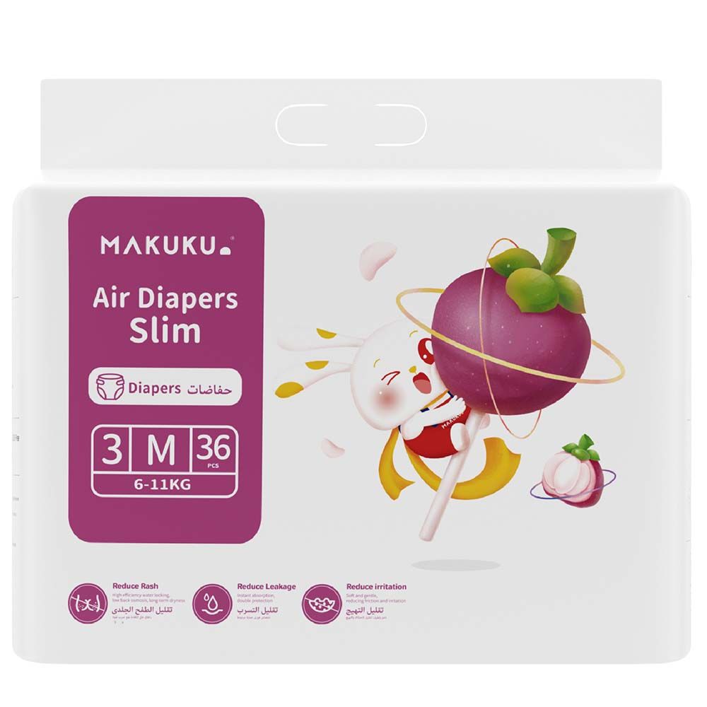 Makuku - Slim Tape Air Diapers Size 3 - Medium 6-11Kg - 36pcs