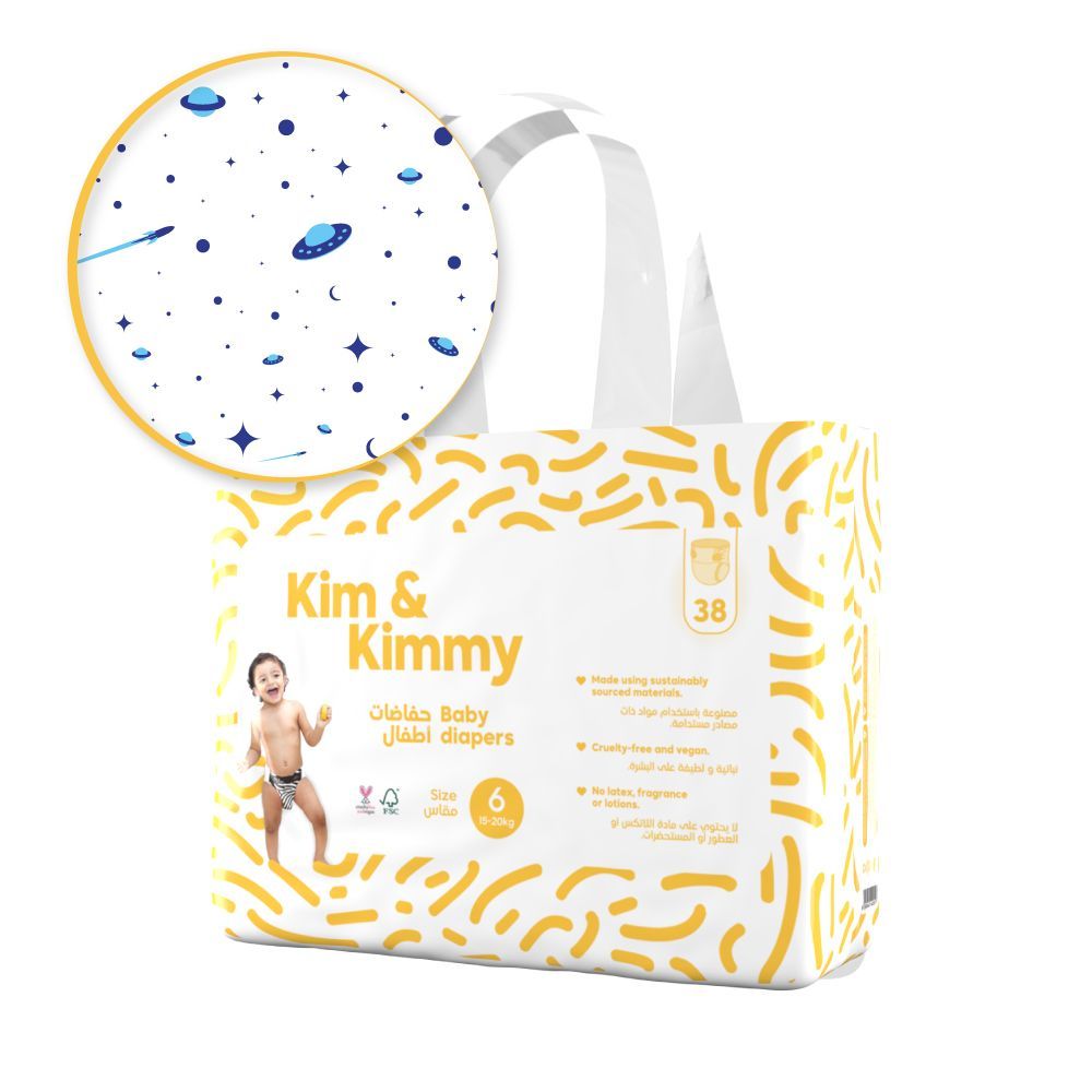 Kim & Kimmy - Space Travel Diapers 15-20kg Size 6 - 38pcs