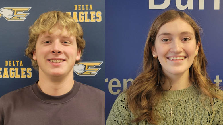 Zachary Baty (left) from Delta High School and Josephine Burton (right) from Burris Laboratory High School are the 2024 Lilly Endowment Community Scholarship recipients.