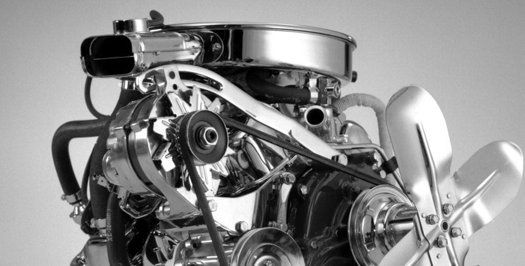 This 2.3L inline four-cylinder engine was a major departure from the large V8 engines used in many of the earlier Mustangs.