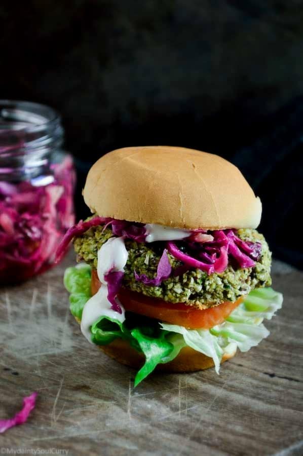 spicy lentil veggie burger