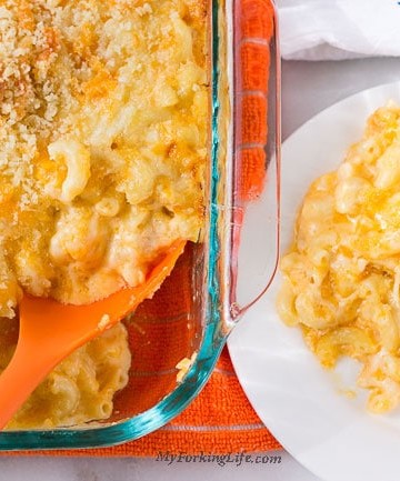 creamy baked macaroni and cheese, the best baked macaroni and cheese, creamy mac and cheese