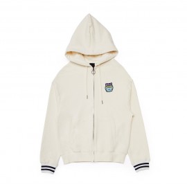 BT21 KOYA OFF-WHITE ARTWORK HOODED ZIP-UP