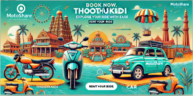 Explore Thoothukudi with Ease: Rent Bikes & Cars through Motoshare’s Seamless Online Platform