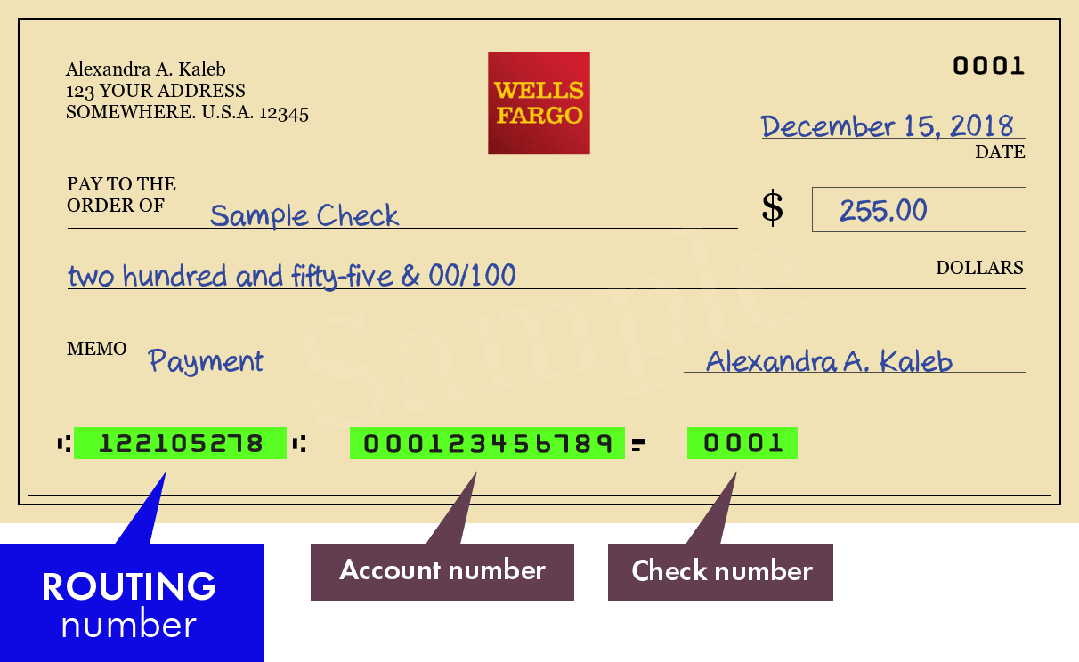 Wells Fargo Printable Checks, To find your account and routing numbers ...