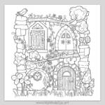 Fairy Doors Coloring Page (C0060)